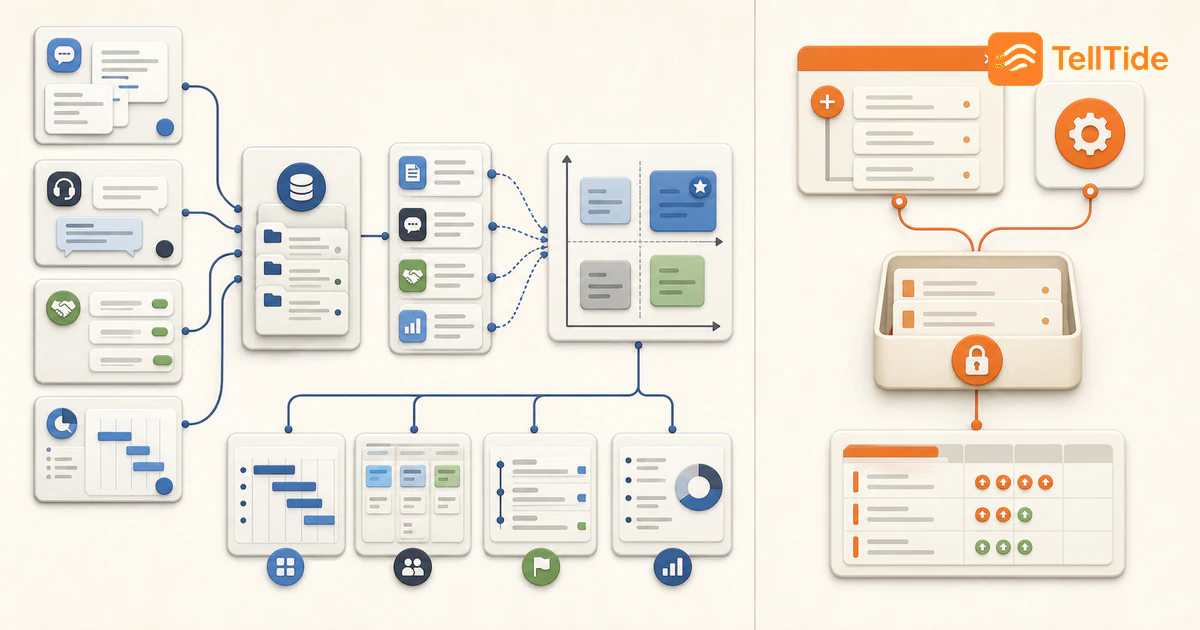 Visual guide to Productboard vs TellTide